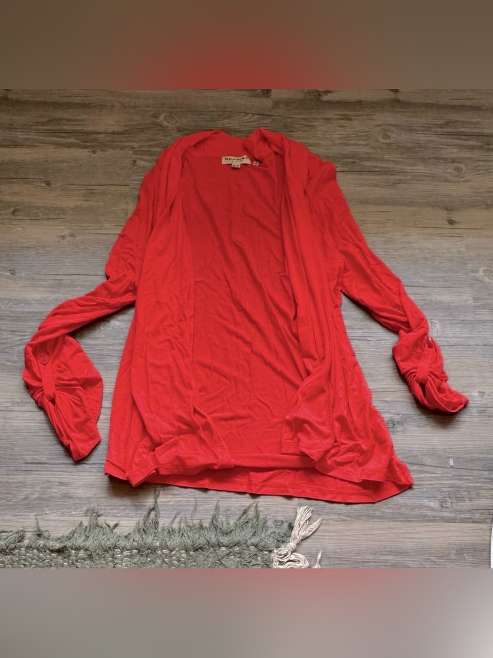 Repeat Draped Open Front Waterfall Cardigan